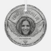 愛するメモリーグラスで記念撮影オーナメント ガラスオーナメント (裏面)