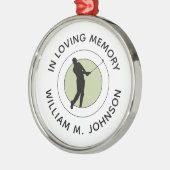 愛するメモリーゴルファーの名前の追悼メモリアル メタルオーナメント (左)