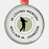 愛するメモリーゴルファーの名前の追悼メモリアル メタルオーナメント (正面)
