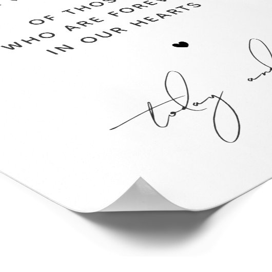 愛するメモリーサインで。白黒結婚の ポスター (角)