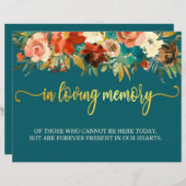 愛するメモリーサイン – ティール（緑がかった色）&オレンジ結婚ズ (正面/裏面)