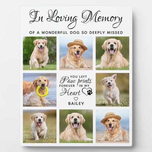 愛するメモリードッグ11フォトコラージペットメモリアル フォトプラーク (正面)