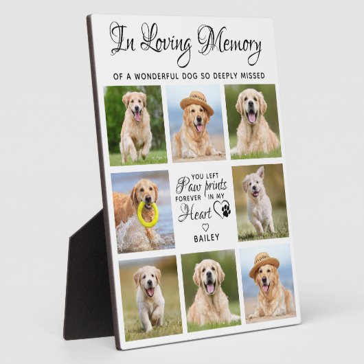 愛するメモリードッグ11フォトコラージペットメモリアル フォトプラーク (側面)