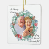 愛するメモリーパインコーンリース写真 セラミックオーナメント (左)