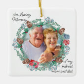 愛するメモリーパインコーンリース写真 セラミックオーナメント (正面)