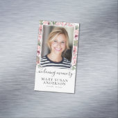 愛するメモリーピンクのフローラ写真トリビュートマグネット マグネット名刺 (インサイチュ)