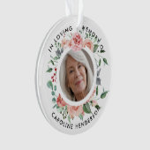 愛するメモリーフォトのピンクの水の色のバラ オーナメント (正面)