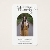 愛するメモリーフォトアーチ葬儀祈りの言葉カード (正面)