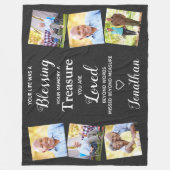 愛するメモリーフォトコラージュフェイクレザーメモリアル フリースブランケット (正面)