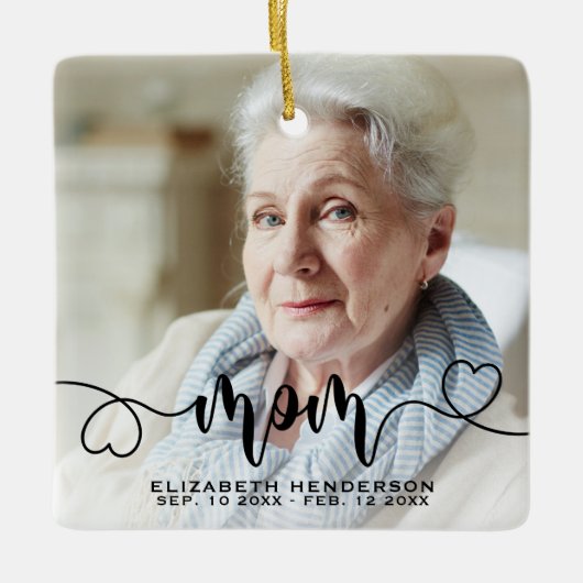 愛するメモリーフォトママセラミックオーナメント セラミックオーナメント (正面)