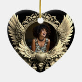 愛するメモリーフォトメモリアルダイヤモンドルック セラミックオーナメント (裏面)