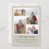 愛するメモリーリネン写真葬儀悔やみや弔慰 サンキューカード (正面)