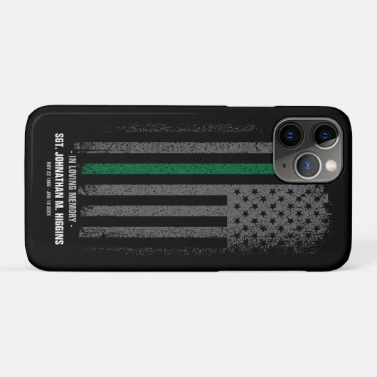 愛するメモリ内でファイアーファイター薄い赤い線フラグCa Case-Mate iPhoneケース (裏面(横))