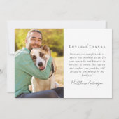 愛するメモリ内で複数の写真の死別 サンキューカード (裏面)