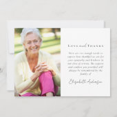 愛するメモリ内で複数の写真の死別 サンキューカード (裏面)