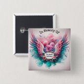 愛するメモリ内の紫のフローラ 缶バッジ (正面&裏面)