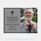 愛するメモリ内の透明な黒いクロスフォト アクリルサイン (正面)