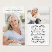 愛するメモリ内悔やみや弔慰引用文メモリアルカード (正面&裏面)