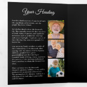 愛するメモリ内16 – 写真白黒の葬儀 三つ折りプログラム (内部最初)