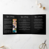 愛するメモリ内16 – 写真白黒の葬儀 三つ折りプログラム (内部)