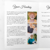 愛するメモリ内16 – 写真白黒の葬儀 三つ折りプログラム (内部最初)