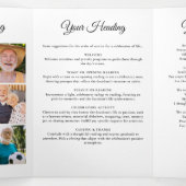 愛するメモリ内16 – 写真白黒の葬儀 三つ折りプログラム (内部中)