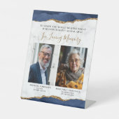 愛するメモリ内2 Photo Blue Agate Marble 結婚's 台座サイン (正面)