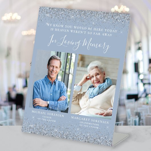 愛するメモリ内2 Photo Dusty Blue Silver 結婚's 台座サイン