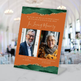 愛するメモリ内2 Photo Green Agate Rust 結婚's 台座サイン