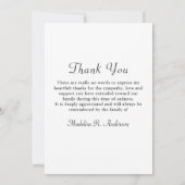 愛するメモリ内8フォトコラージュ葬儀悔やみや弔慰 サンキューカード (裏面)