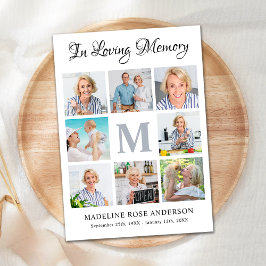 愛するメモリ内8フォトコラージュ葬儀悔やみや弔慰 サンキューカード