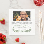 愛するメモリ写真の緑のブランチ スタンダードランチョンナプキン (インサイチュ)