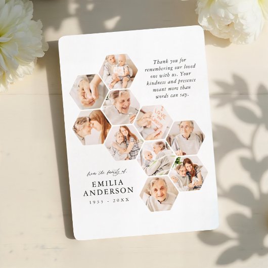 愛するメモリ葬儀で10モダン写真カード