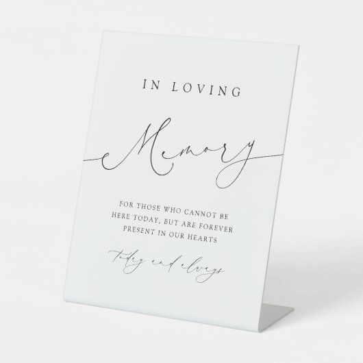 愛するモダン記憶のサインのミニマリストChic Scrip 台座サイン (正面)