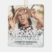 愛するモダン記憶の大理石フォトキープサケ セラミックオーナメント (左)