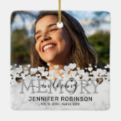 愛するモダン記憶の大理石フォトキープサケ セラミックオーナメント (裏面)