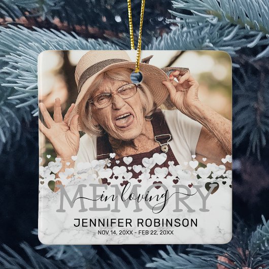 愛するモダン記憶の大理石フォトキープサケ セラミックオーナメント