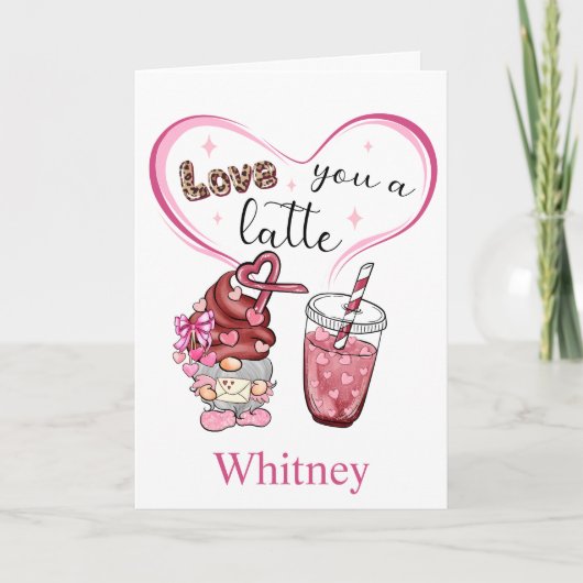 愛するラテおもしろいコーヒーバレンタインデー シーズンカード (正面)