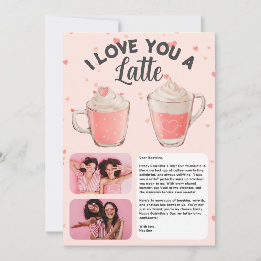 愛するラテガレンティン!友パーソナライズされた人 シーズンカード (正面)