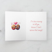 愛するラテ | ロマンチックおもしろいなコーヒー カード (内部)