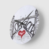 愛するロンドン ラウンド壁時計 (傾斜)