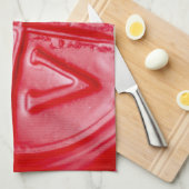 愛するワックスシール、バレンタイン、赤、光沢、キッチン キッチンタオル (四つ折り)