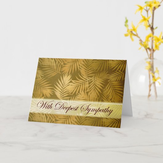 愛するワンパームの葉を失う悔やみや弔慰 カード (黄色い花)