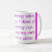 愛する一人の混色本の詩ファンシー コーヒーマグカップ (正面右)