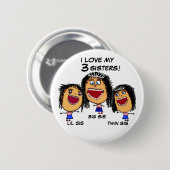 愛する三姉妹の漫画熱狂する漫画 缶バッジ (正面&裏面)