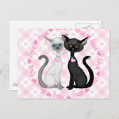 愛する二人のかわいい猫 ポストカード (正面/裏面)