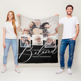 愛する人々の思い出の4枚のコラージュ フリースブランケット