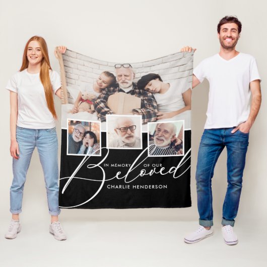 愛する人々の思い出の4枚のコラージュ フリースブランケット (インサイチュ)