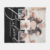 愛する人々の思い出の4枚のコラージュ フリースブランケット (正面(横))