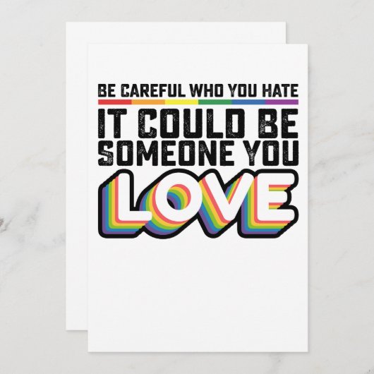 愛する人が誰か嫌いになることに気を付けて 招待状 (正面/裏面)